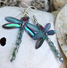 Load image into Gallery viewer, Dragonfly Beaded Earrings