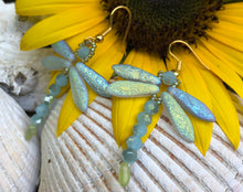 Load image into Gallery viewer, Dragonfly Beaded Earrings