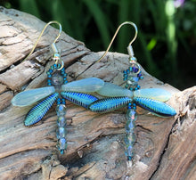 Load image into Gallery viewer, Dragonfly Beaded Earrings