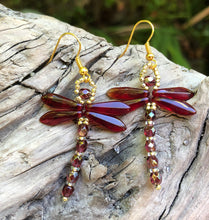 Load image into Gallery viewer, Dragonfly Beaded Earrings