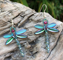 Load image into Gallery viewer, Dragonfly Beaded Earrings