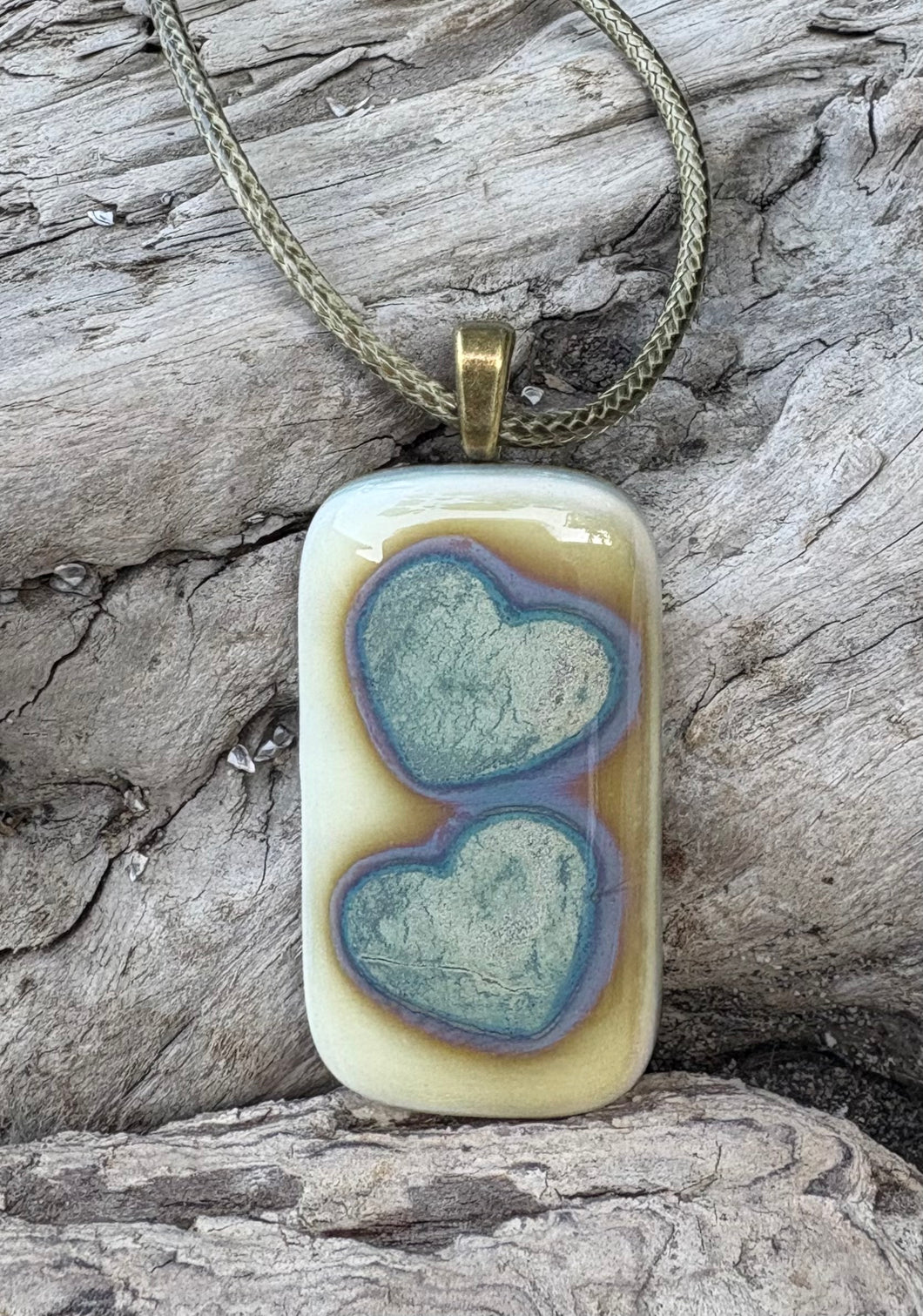 Silver Hearts on French Vanilla