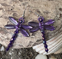 Load image into Gallery viewer, Dragonfly Beaded Earrings
