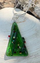 Load image into Gallery viewer, Christmas Tree Fused Glass Pendant