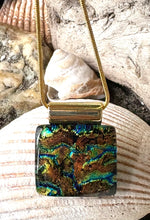 Load image into Gallery viewer, Autumn Bling Dichro Fused Glass Pendant