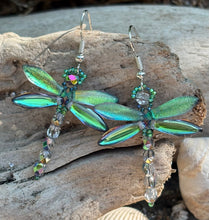 Load image into Gallery viewer, Dragonfly Beaded Earrings