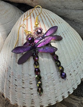 Load image into Gallery viewer, Dragonfly Beaded Earrings