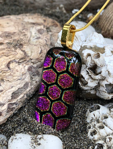 Dichroic Beehive Glass Pendant