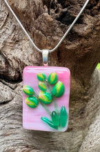 Load image into Gallery viewer, Spirited blooms- Fused Glass Pendant