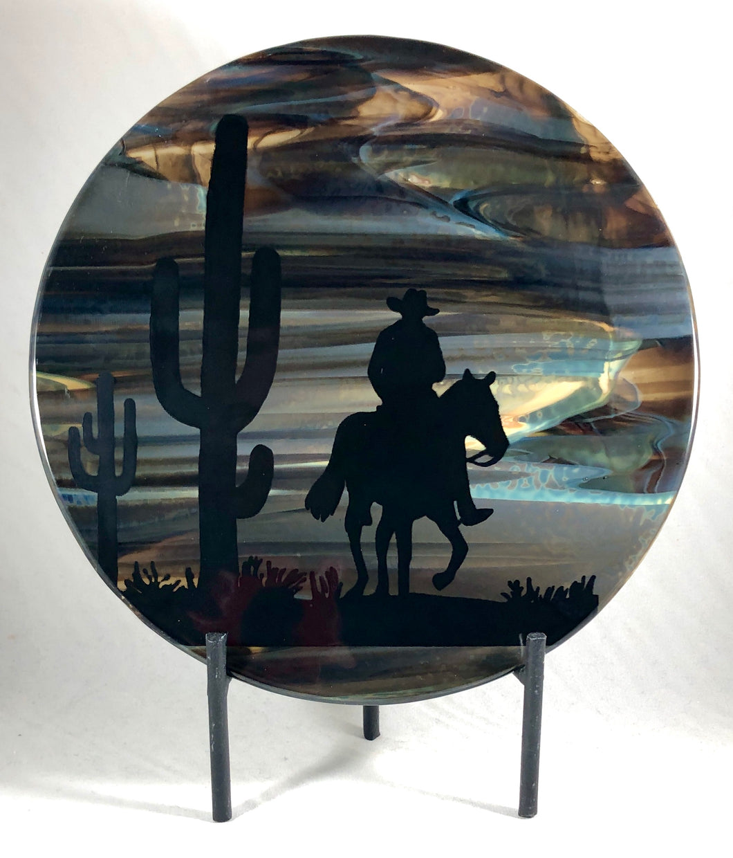 Sunset Ride - Fused Glass Art Panel