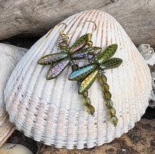 Load image into Gallery viewer, Dragonfly Beaded Earrings