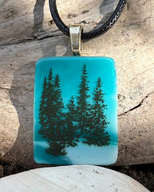 Little Forest on Turquoise Streaky