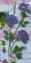 Load image into Gallery viewer, Spray of Purple Posies Fused Glass Art Panel
