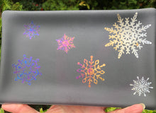 Load image into Gallery viewer, Fused Glass - Gray with Irid Snowflakes Dish