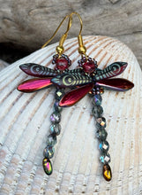 Load image into Gallery viewer, Dragonfly Beaded Earrings