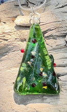 Load image into Gallery viewer, Christmas Tree Fused Glass Pendant