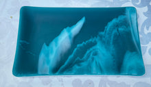 Load image into Gallery viewer, Peacock and White Streaky - Fused Glass Dish