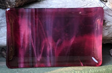 Load image into Gallery viewer, Cranberry &amp; White Streaky - Fused Glass Dish