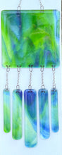 Load image into Gallery viewer, Blue and Green Swirl Wind Chimes