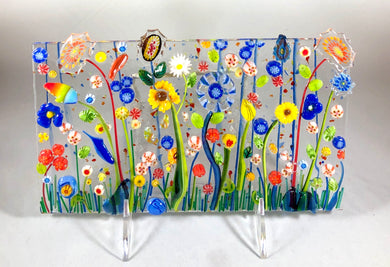 Pennsylvania Dutch Flower Power - Fused Glass Panel