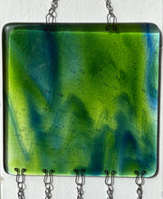Load image into Gallery viewer, Blue and Green Swirl Wind Chimes