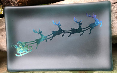 Shimmering Santa - Fused Glass Dish