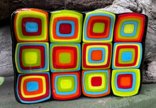 Load image into Gallery viewer, Retro Squares Fused Glass Dish