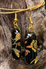 Load image into Gallery viewer, Warm Dichro Leaves Fused Glass Pendant and Earrings