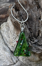Load image into Gallery viewer, Christmas Tree Fused Glass Pendant
