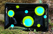 Load image into Gallery viewer, Retro Turquoise Fused Glass Dish