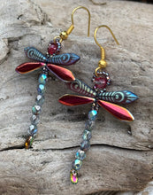 Load image into Gallery viewer, Dragonfly Beaded Earrings