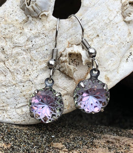 Violet Snowdrops Crystal Earrings