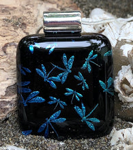 Load image into Gallery viewer, Blue Dragonflies Dichroic Glass Pendant