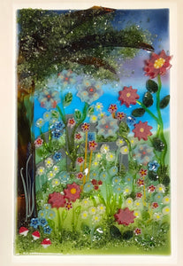 Twilight Meadow Fused Glass Panel