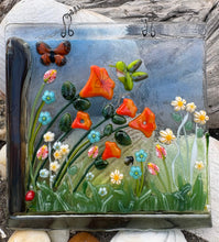 Load image into Gallery viewer, Oversized Tiger Lilies Fused Glass Suncatcher