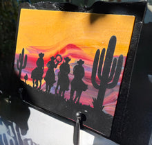 Load image into Gallery viewer, Cowboys at Sunset - 11 1/2” Art Panel