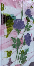 Load image into Gallery viewer, Spray of Purple Posies Fused Glass Art Panel