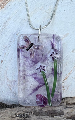 Butterfly with Purple Blooms