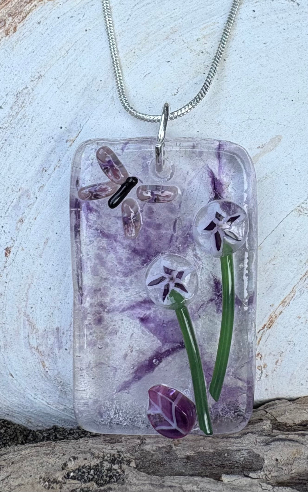 Butterfly with Purple Blooms