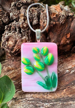 Load image into Gallery viewer, Spirited blooms- Fused Glass Pendant