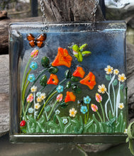 Load image into Gallery viewer, Oversized Tiger Lilies Fused Glass Suncatcher