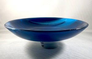 Fused Glass - Copper Blue Streaky Bowl