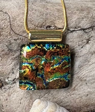 Load image into Gallery viewer, Autumn Bling Dichro Fused Glass Pendant