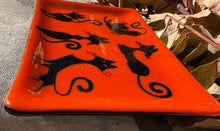 Load image into Gallery viewer, Halloween Diva Kitties Fused Glass Dish