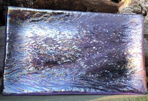 Textured Iridescent over Neo Lavender - Fused Glass Dish