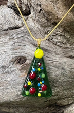 Load image into Gallery viewer, Christmas Tree Fused Glass Pendant