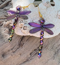 Load image into Gallery viewer, Dragonfly Beaded Earrings