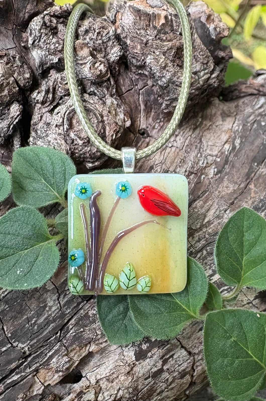 Little Bird with Forget-Me-Nots