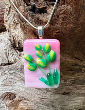 Load image into Gallery viewer, Spirited blooms- Fused Glass Pendant