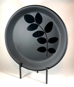 Matte Black Foliage - Fused Glass dish